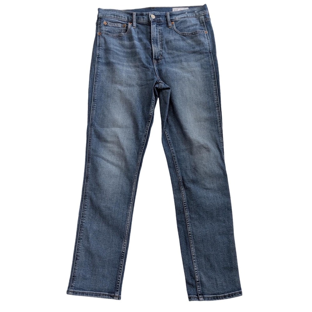 GAP Vintage Slim High Rise Jeans 31/12 Long Medium Wash Blue Denim Stretch Long